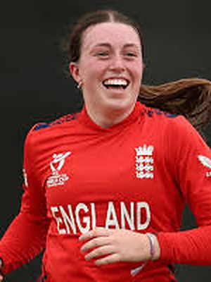 Eve O'Neill in an England shirt during the Under-19
                      Women's T20 World Cup